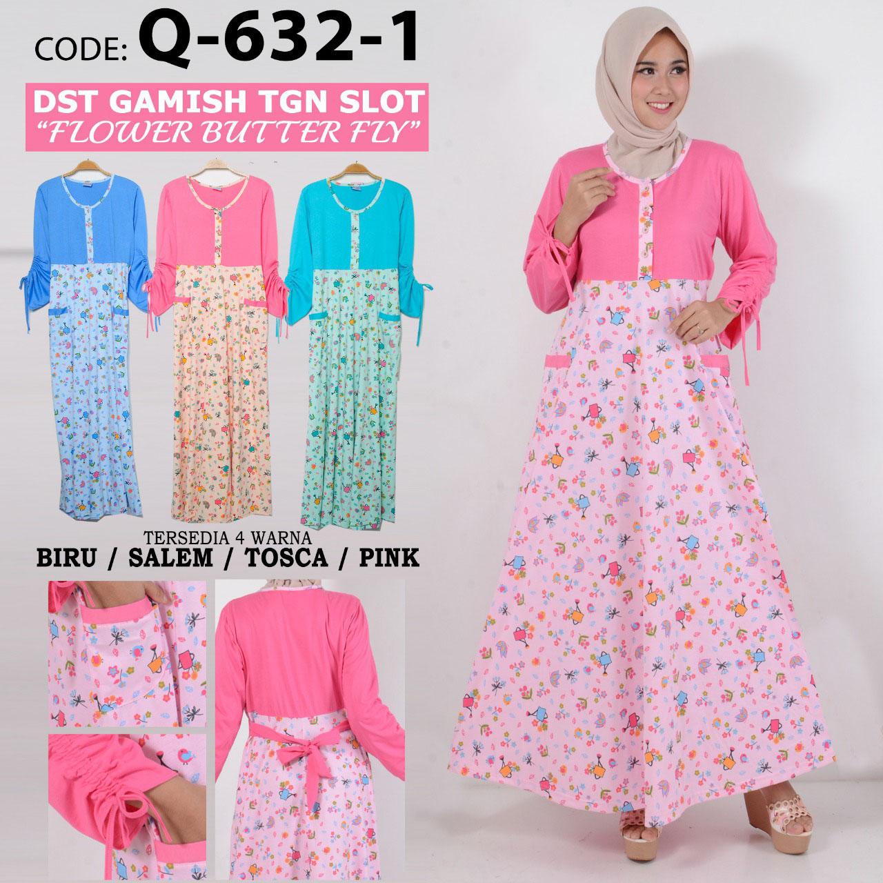 Glory Home Daster Baju Tidur Gamis Dewasa Tangan Slot - Butterfly