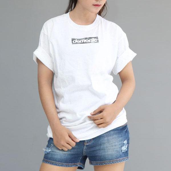 Kaos Oblong T-Shirt Pria Wanita Kasual Demonic Warna Putih