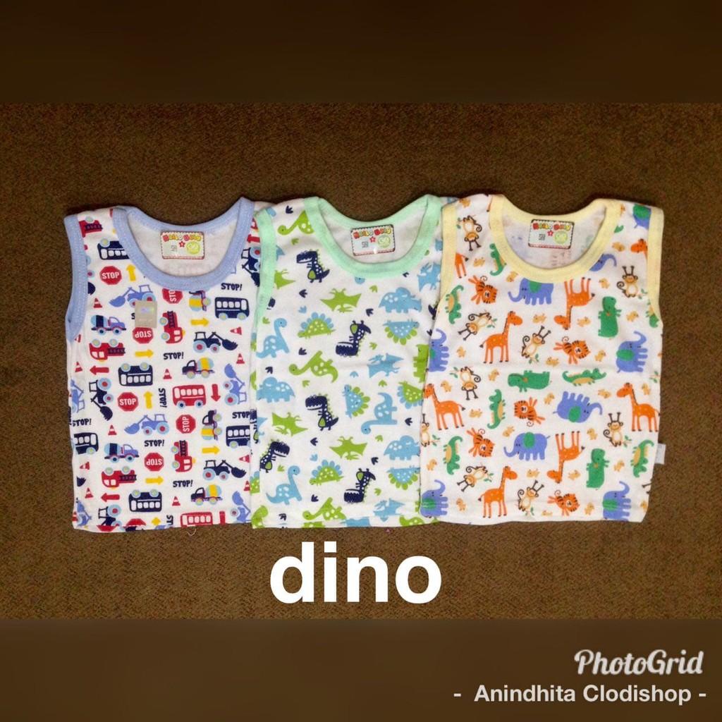 3Pcs Singlet Hello Baby Ukuran XL (2-3Thn) Baju Bayi Kaos Bayi