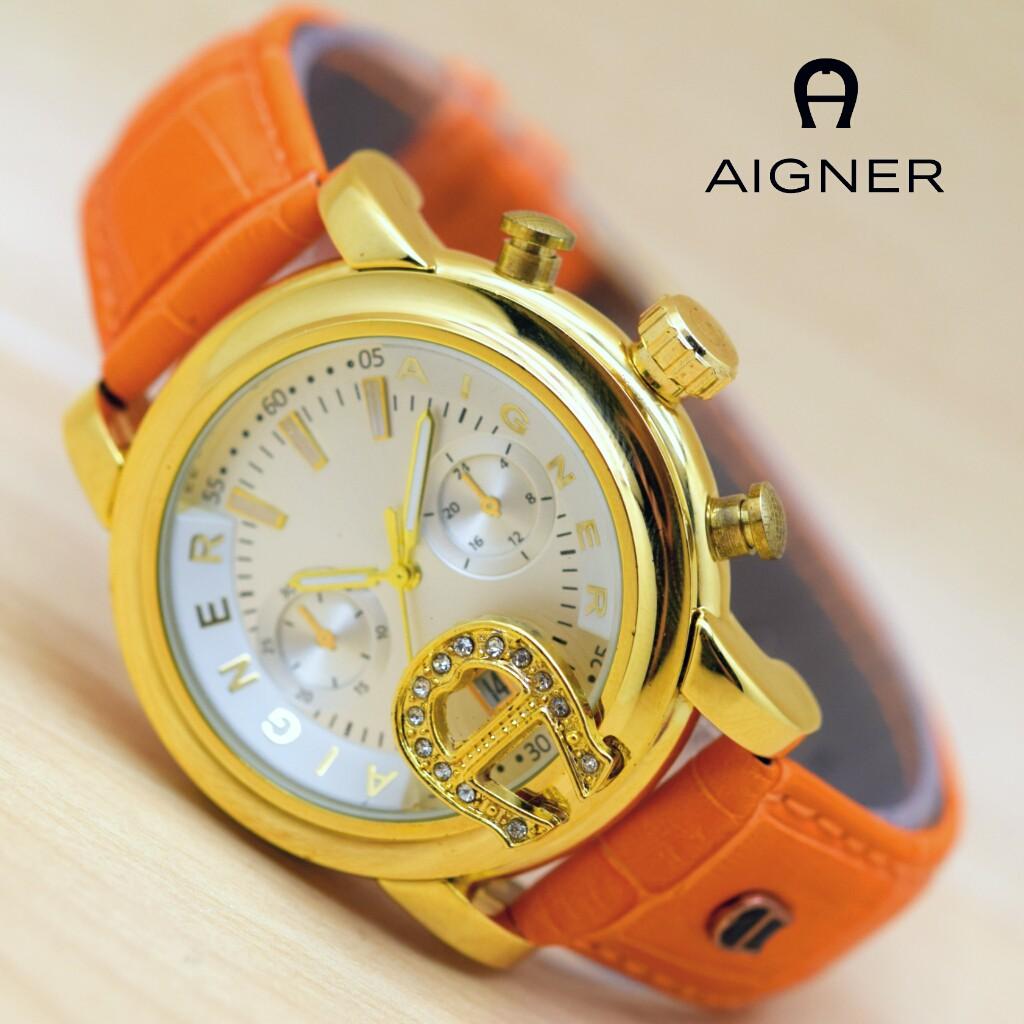 Jam Tangan Wanita Aigner Bari Body Gold Kulit
