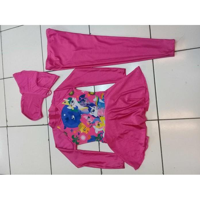 TERLARIS BAJU RENANG MUSLIM ANAK /TK -SD HELLO KITTY DAN PONY TERLARIS