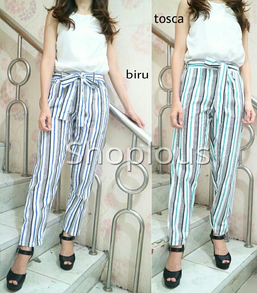 Shoplous Celana wanita salur warna/ Celana yomoni/ celana fashion/ muslim fashion/ celana casual/ celana kerja/ celana pita/ jaket wanita/ baju cowo/ hadiah ulang tahun