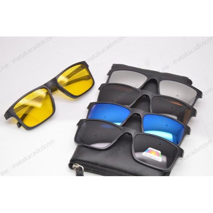 Kacamata Sunglasses 5 Lensa 2258 Night Vision - Djfpwjg