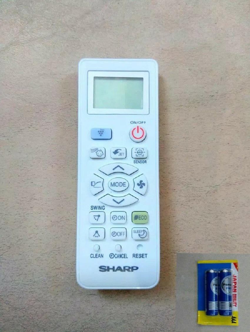 Sharp Remote Control AC Ion Plasmacluster -Free 2 Pcs Baterai Panasonic AAA - Putih