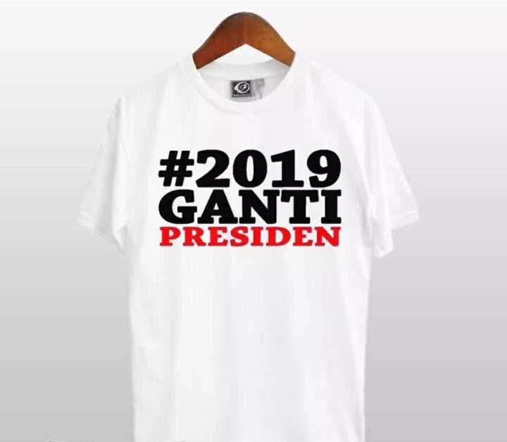 T-Shirt Distro M L XL XXL T-Shirt Pria #2109 Ganti Presiden #2019gantipresiden Kaos Kerah Polo Baju Berkerah Kaos Cowo Atasan Kasual Kaos Distro Sport Topi Jaket Celana Sepatu Tni Bomber Pilot Loreng Armi Motif Tentara 2019 Ganti Presiden Kekinian