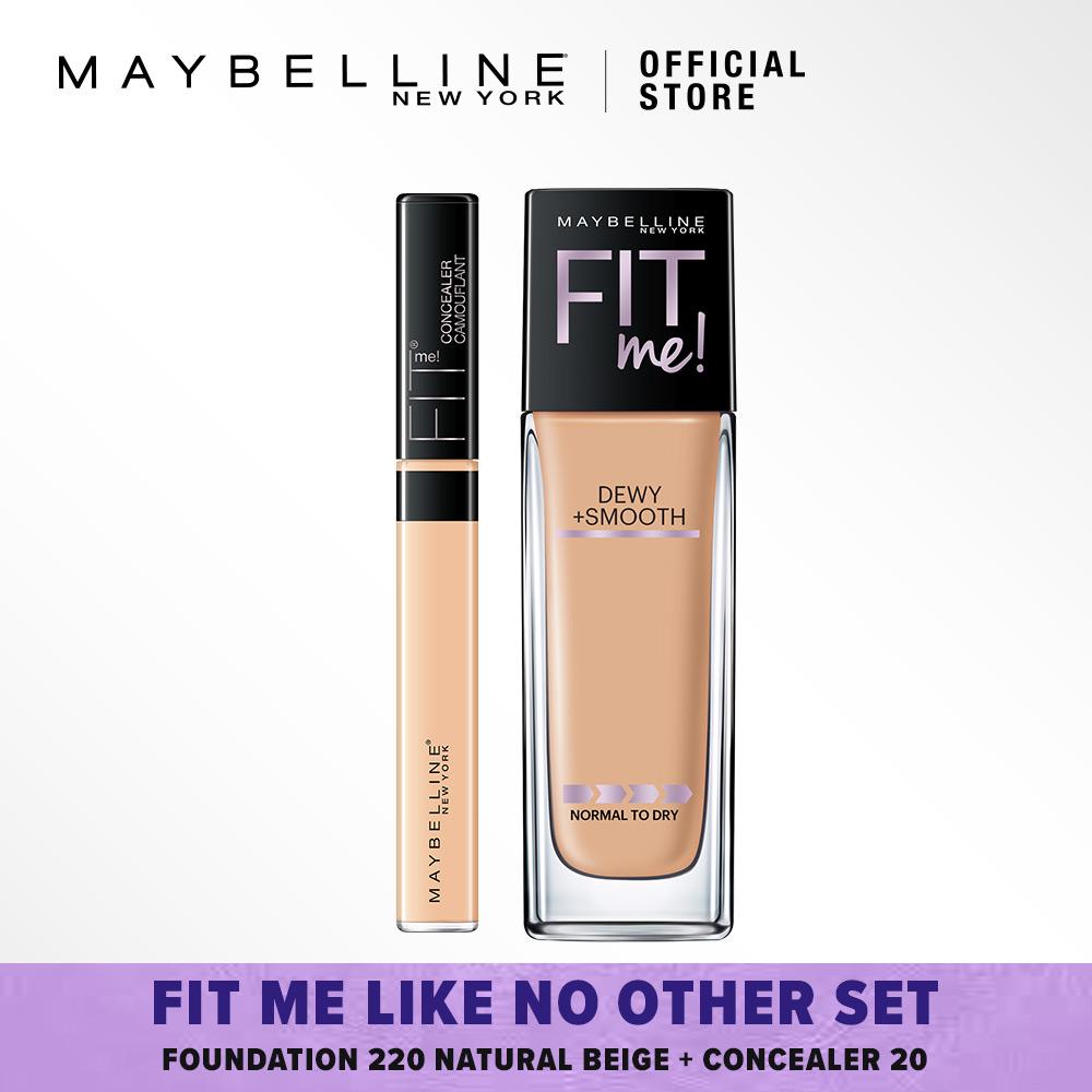 Maybelline Fit Me Like No Other Set : Foundation 220 Natural Beige + Concealer 20 Sand