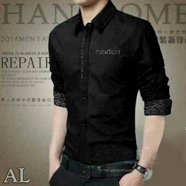 Kemeja William Hitam Baju Cwo Pakaian Pria Atasan Hem