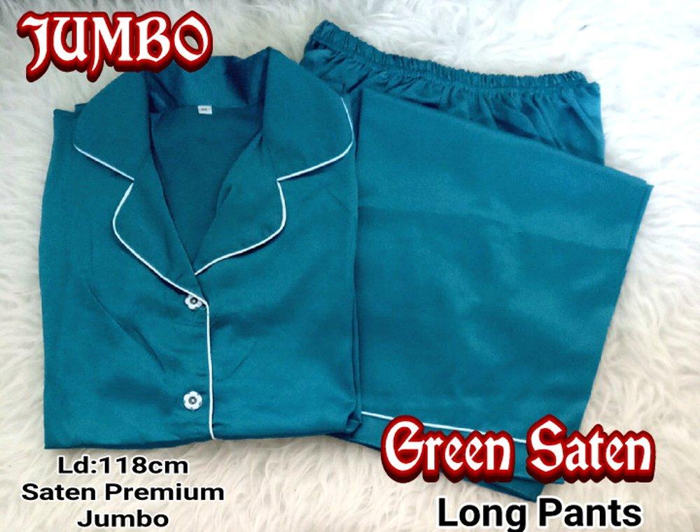 Luvfashion - Piyama JUMBO XXL LP Green Satin Premium