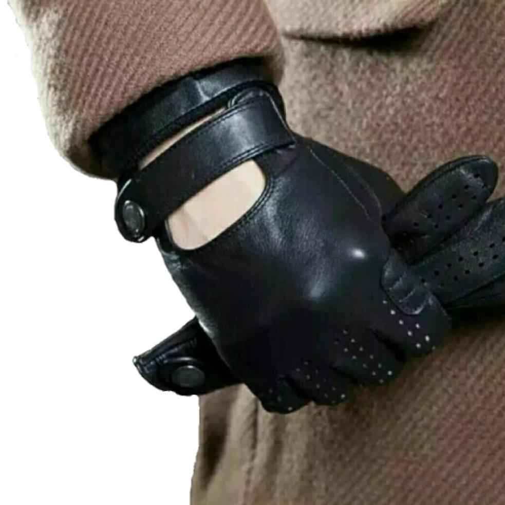 Tradewear Sarung Tangan Kulit Asli Garut Model Retro - Sarung Tangan Klasik Hitam