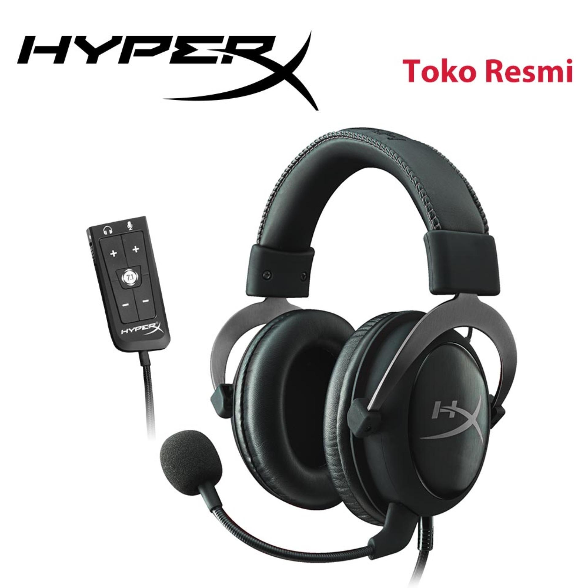 Klik Harga Headset Game HyperX CloudII Gun Metal Virtual Surround Sound untuk PC PS4 Xbox e