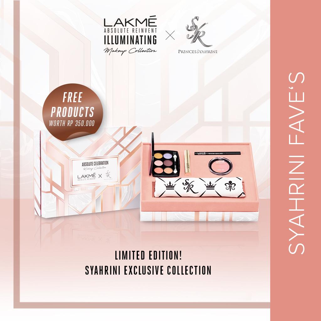 Limited Edition Exclusive Ramadan Glam Look Lakme Absolute Princess Syahrini Collection Gratis Make Up Remover and Illuminating Foundation Rp350.000 + Hadiah Exclusive Beautiful Syahrini Scarf