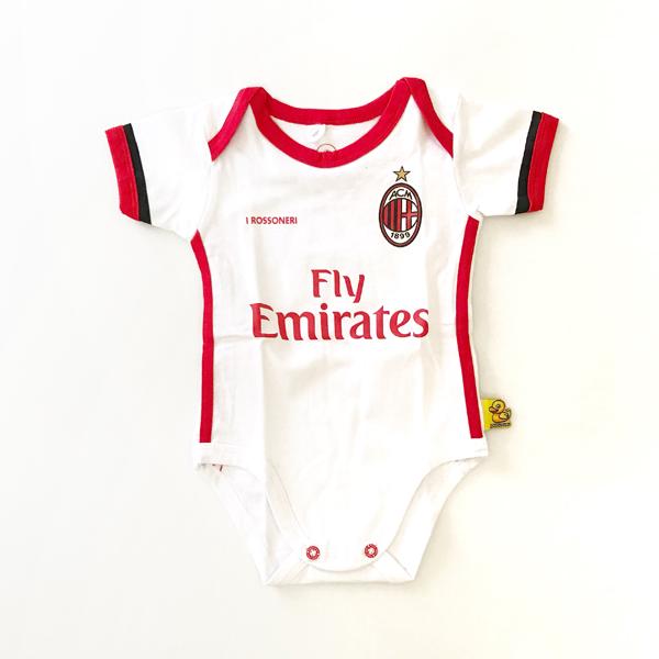 JUMPER - BAJU BOLA BAYI AC MILAN AWAY / BAJU BAYI PEREMPUAN / BAJU BAYI LAKI LAKI / BARU LAHIR ( 0-12 BULAN )