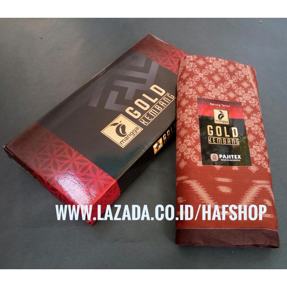 Sarung Mangga - Sarung Tenun Mangga - Sarung Sholat Pria Dewasa - Sarung Mangga Gold Kembang - Sarung Pajitex
