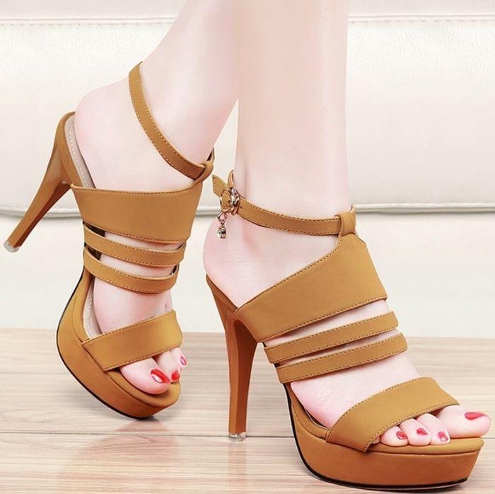 Sepatu Wanita High Heels NS03 TAN Elegant utk Pesta dan Kerja Murah Berkualitas