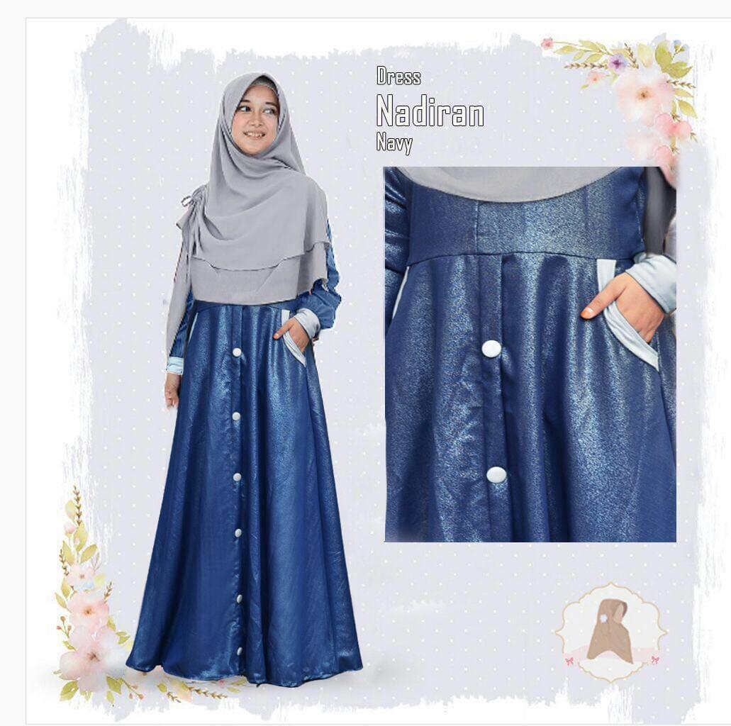 GAMIS SYARI MODEL NADIRAN GLAMOUR WARNA NAVY 119429