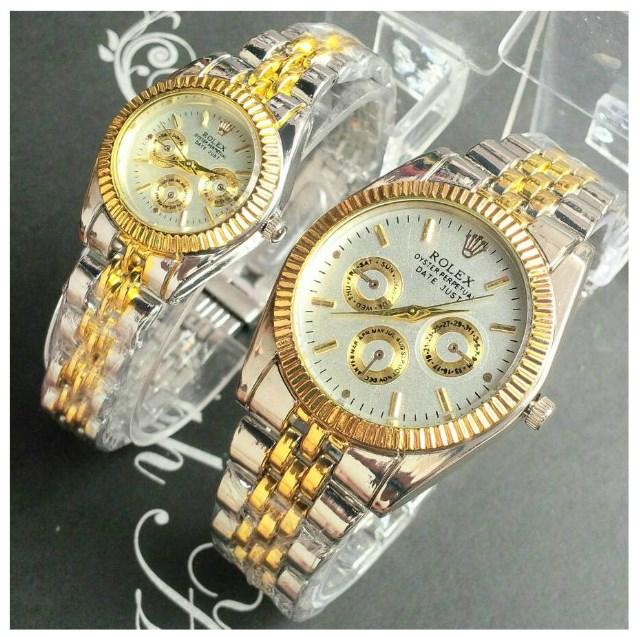 Jam Tangan Couple Rolex Gold