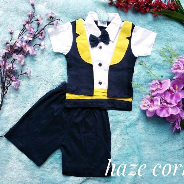 Setelan vest baju anak laki 6-15 bulan lucu laris tuxedo jas