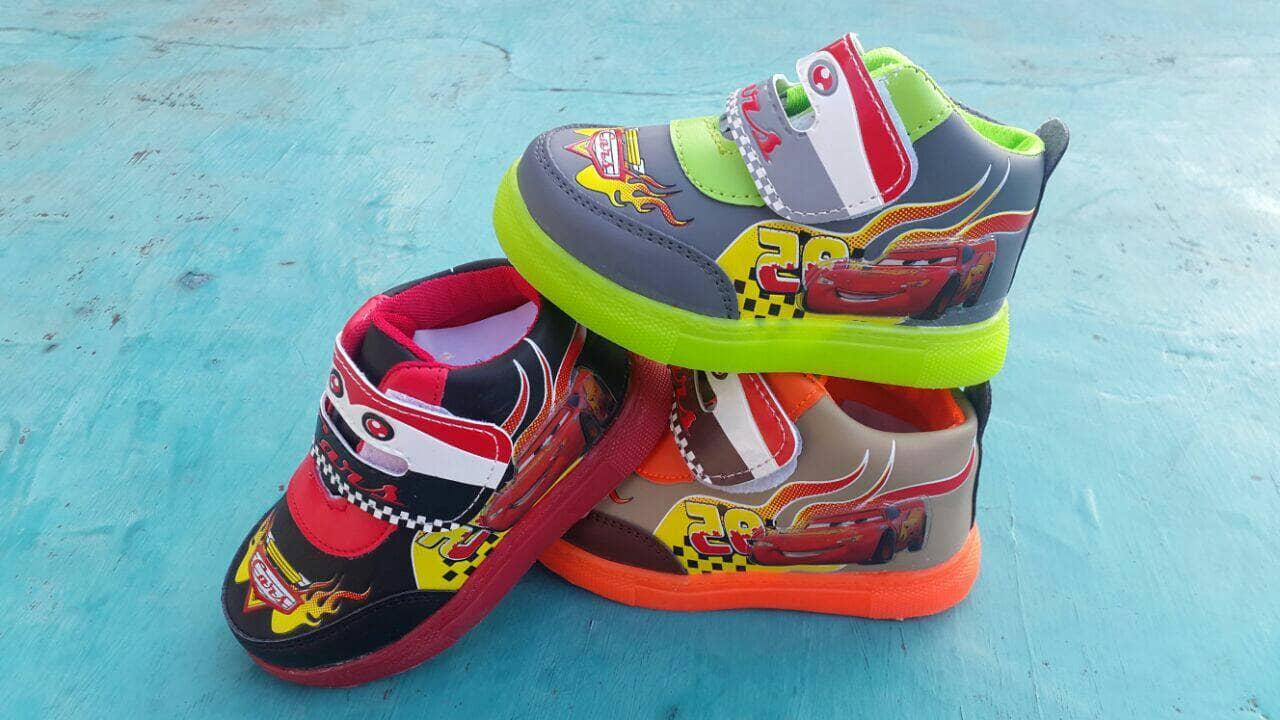 sepatu lampu nyala anak baby MCqueen light shoes CARS mc queen LED