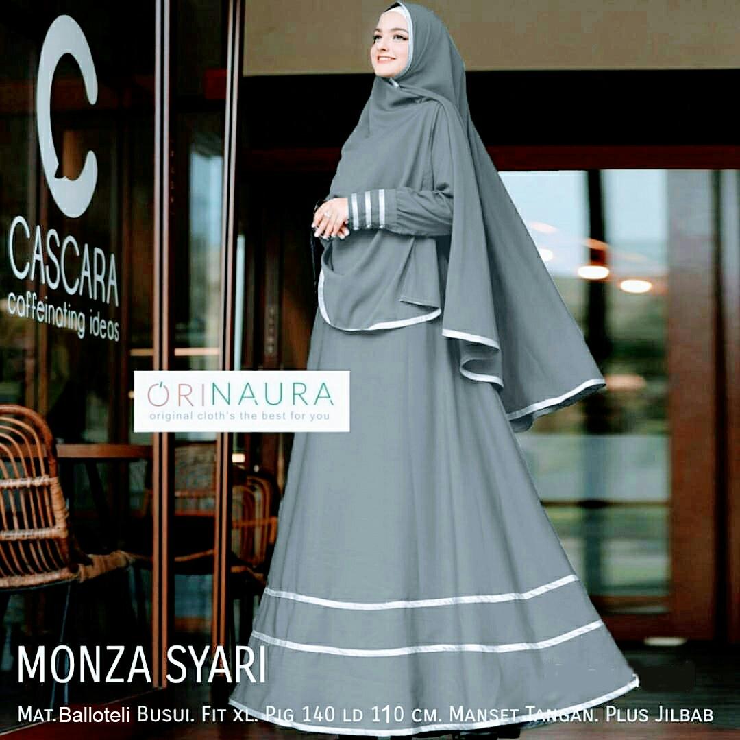 DoubleC Fashion Baju Gamis Muslim Monza / Dress Muslimah / Hijab Muslim / Gamis Syari’I / Baju Gamis / Fashion Muslim / Setelan Muslim / Hijab Wanita / Baju Muslim / Maxi Gamis / Fashion Muslim / Syari’I