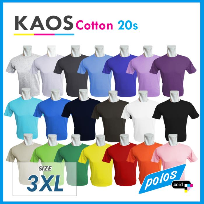Kaos pria/Kaos wanita/Kaos distro/Kaos panjang/Kaos polos/Kaos kaki/Kaos wanita lengan panjang/Kaos lengan panjang/Kaos pria distro/Kaos couple Kaos Polos Super Cotton 20s Unisex Ukuran JUMBO XXXL [3XL]