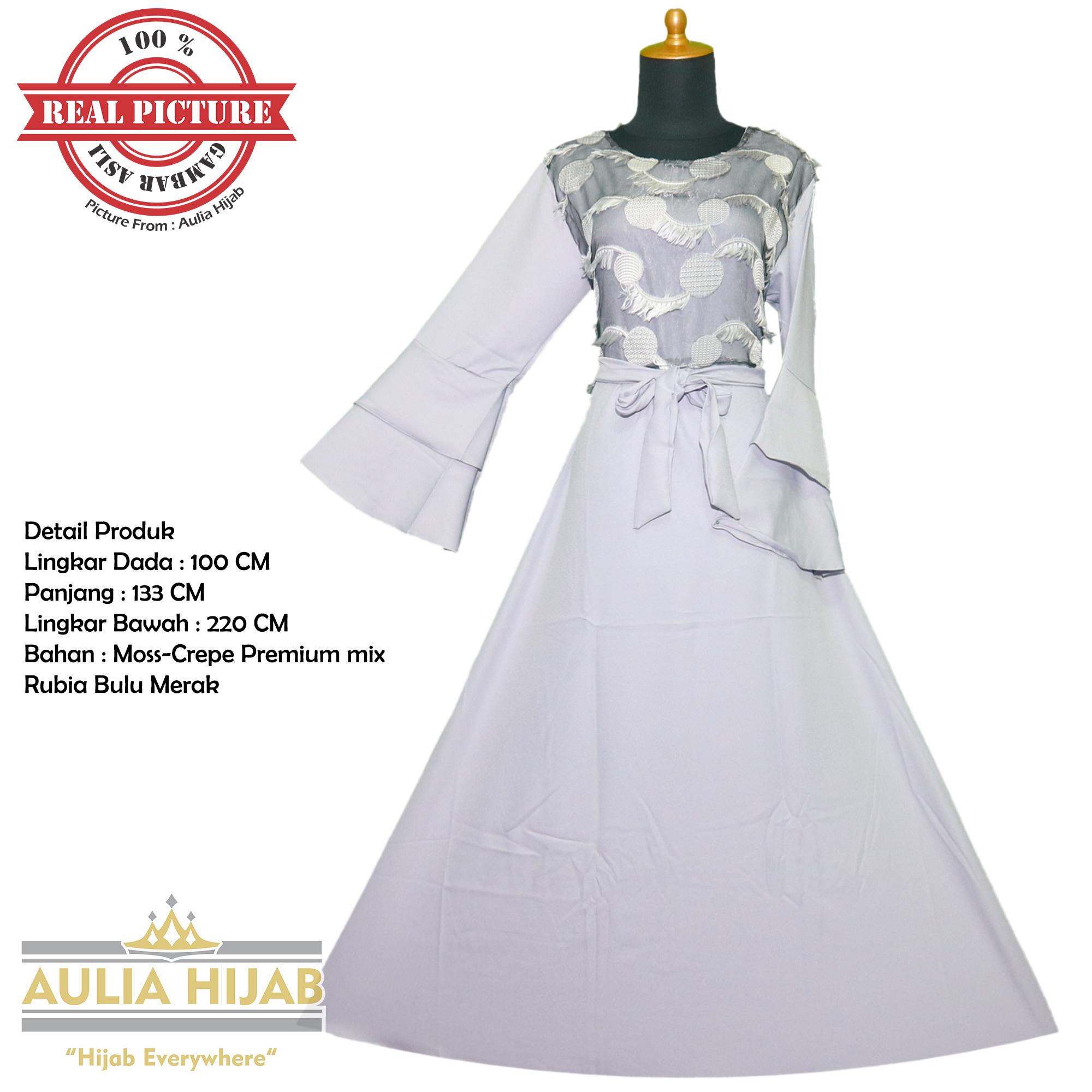 Aulia Hijab - Gamis Belva Dress Bahan Mosscrepe mix Rubia Premium/Gamis Pesta/Gamis Cantik/Gamis Santai/Gamis Kuliah/Gamis Rubia/Gamis RUbiah/Gamis Mosscrepe/Gamis Murah/Gamis Real Picture/Gamis Rubia Premium