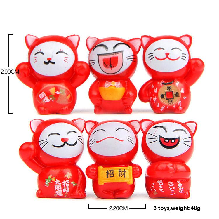 Kartun Beruntung Kucing Gambar Vinyl Meja Boneka Komik Kitten Miniatur Kerajinan Lanskap Dekorasi Rumah Bonsai Alat Taman Aksesoris Cahaya Abu