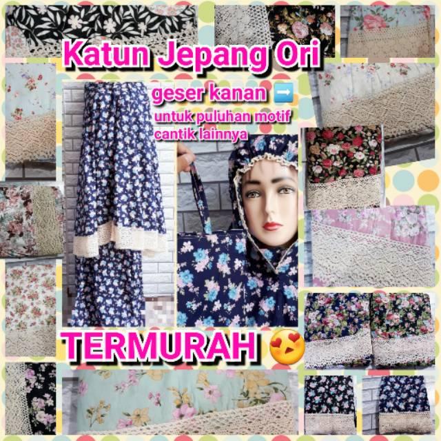Mukena katun jepang renda original murah mukena renda rajut oleh oleh umroh grosir mukena ecer