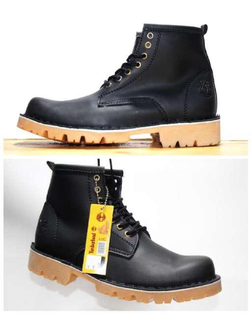 Promo Sepatu Pria Timberland Pro Black Boots Safety Kulit Full Up Touring Fashion