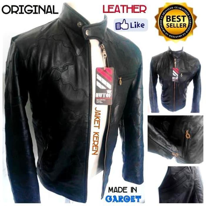 Jaket Kulit Pria Asli kulit Domba Garut Kualitas Super Model Slim Fit JK-75