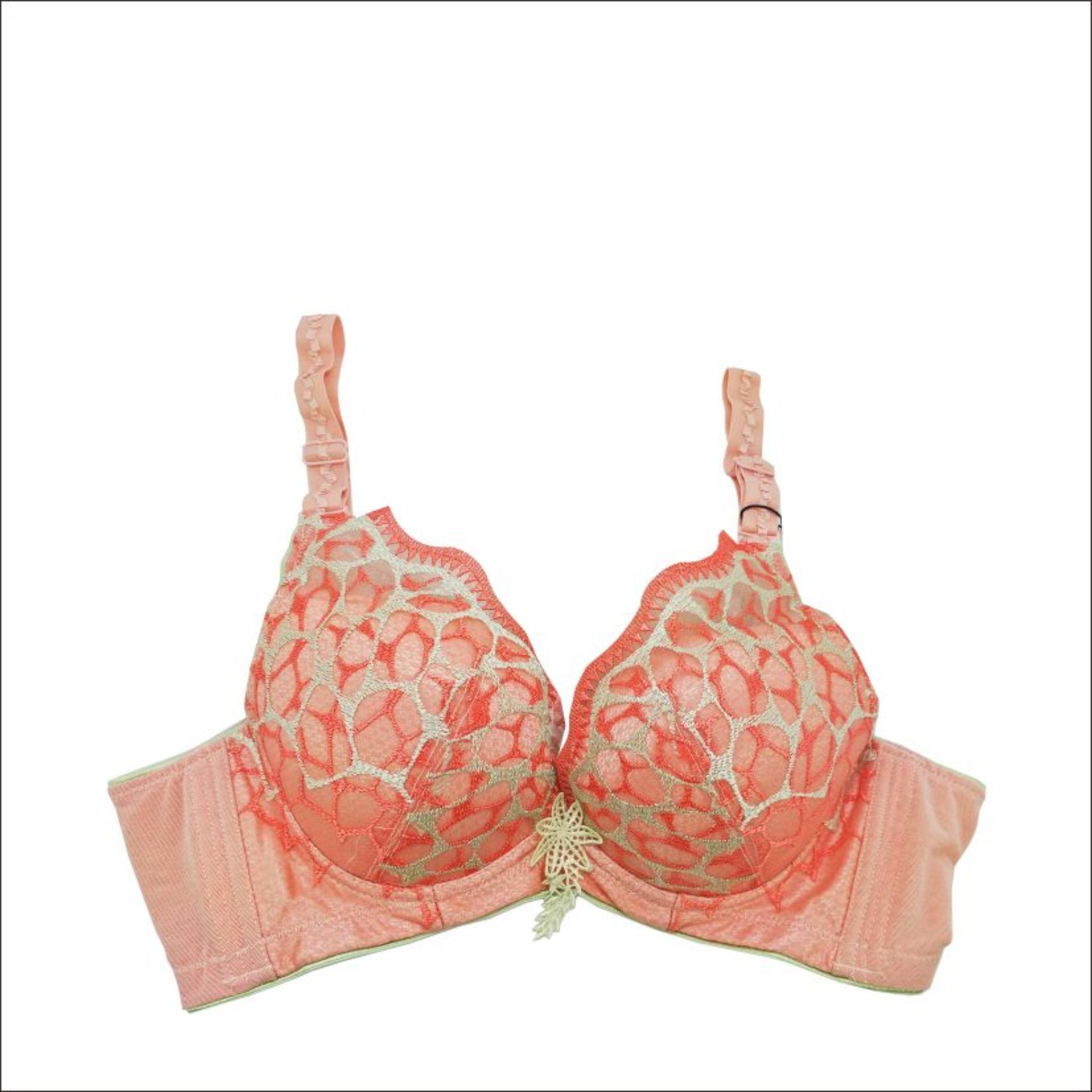 WEITECH BRA BAHAN SPANDEX TALI LEBAR DENGAN KAWAT 6158 PEACH