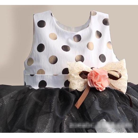 PROMO SALE - GAUN PESTA ZOE FLOWER - DOTTER TUTU OUTFITS KIDS PARTY DRESS F001