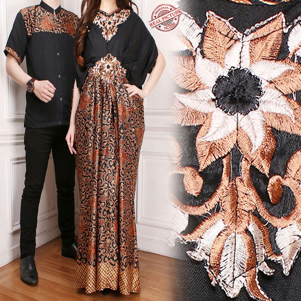 SB Collection Couple Dress Maxi Starley Kaftan Jumbo Dan Kemeja Muslim Batik Pria