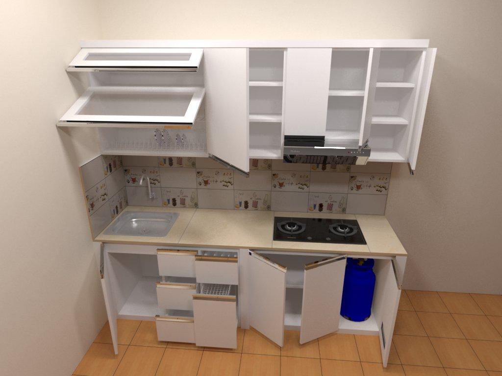 Kitchen set Murah, Bahan Multiplek/ Free Desain 3D