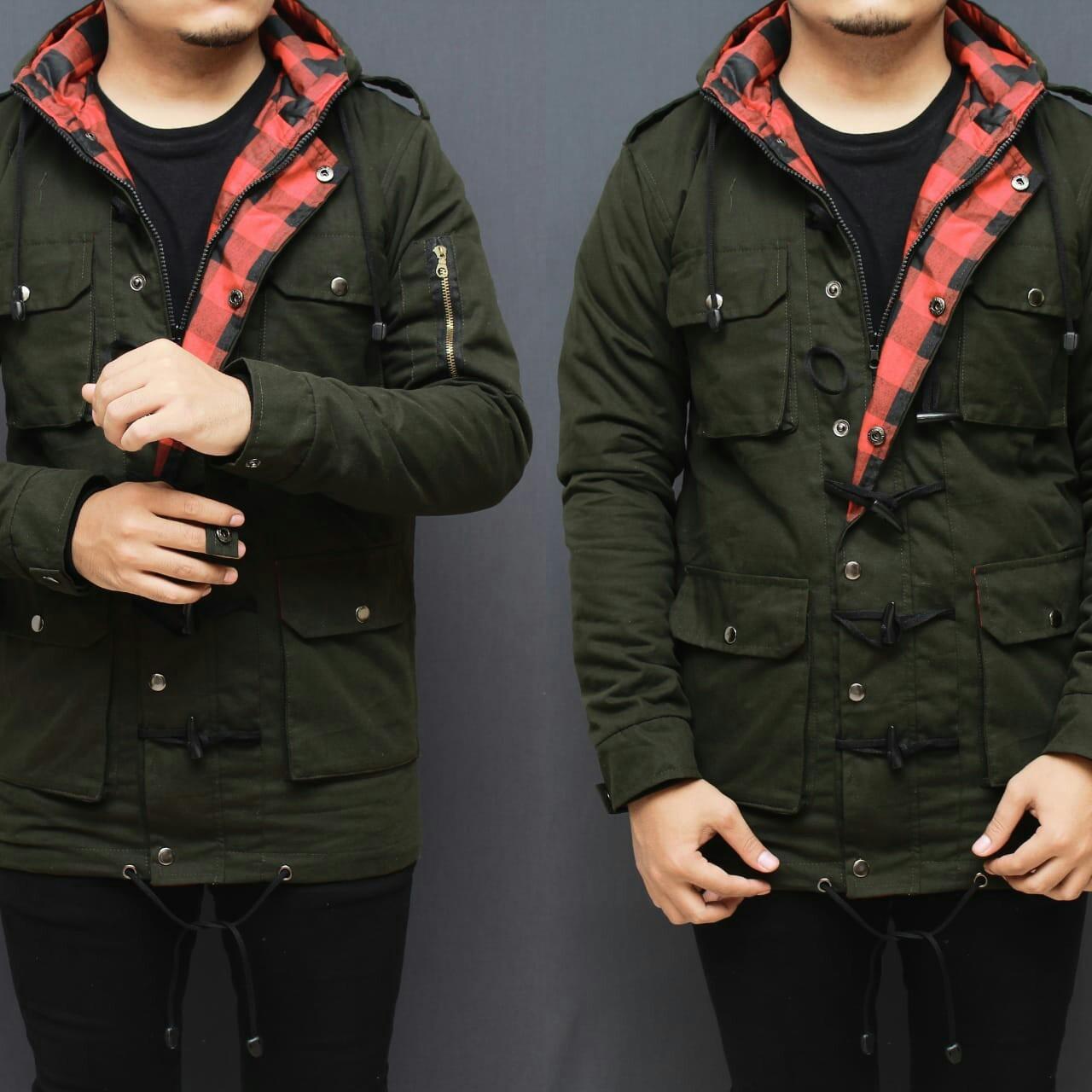 R.S.JAKET PARKA THE RAIN -jaket pria-jaket parka hijau-jaket hijau pria-jaket parka murah-jaket murah-jaket bayar di tempat-tempat distro-HIJAU