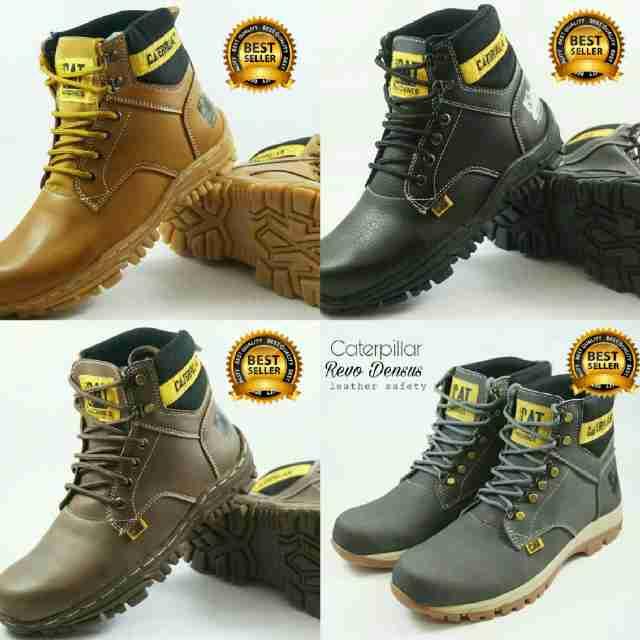 Promo Sepatu Pria Caterpillar Revo Dens Boots Safety Kulit Buck Kerja Proyek Fashion