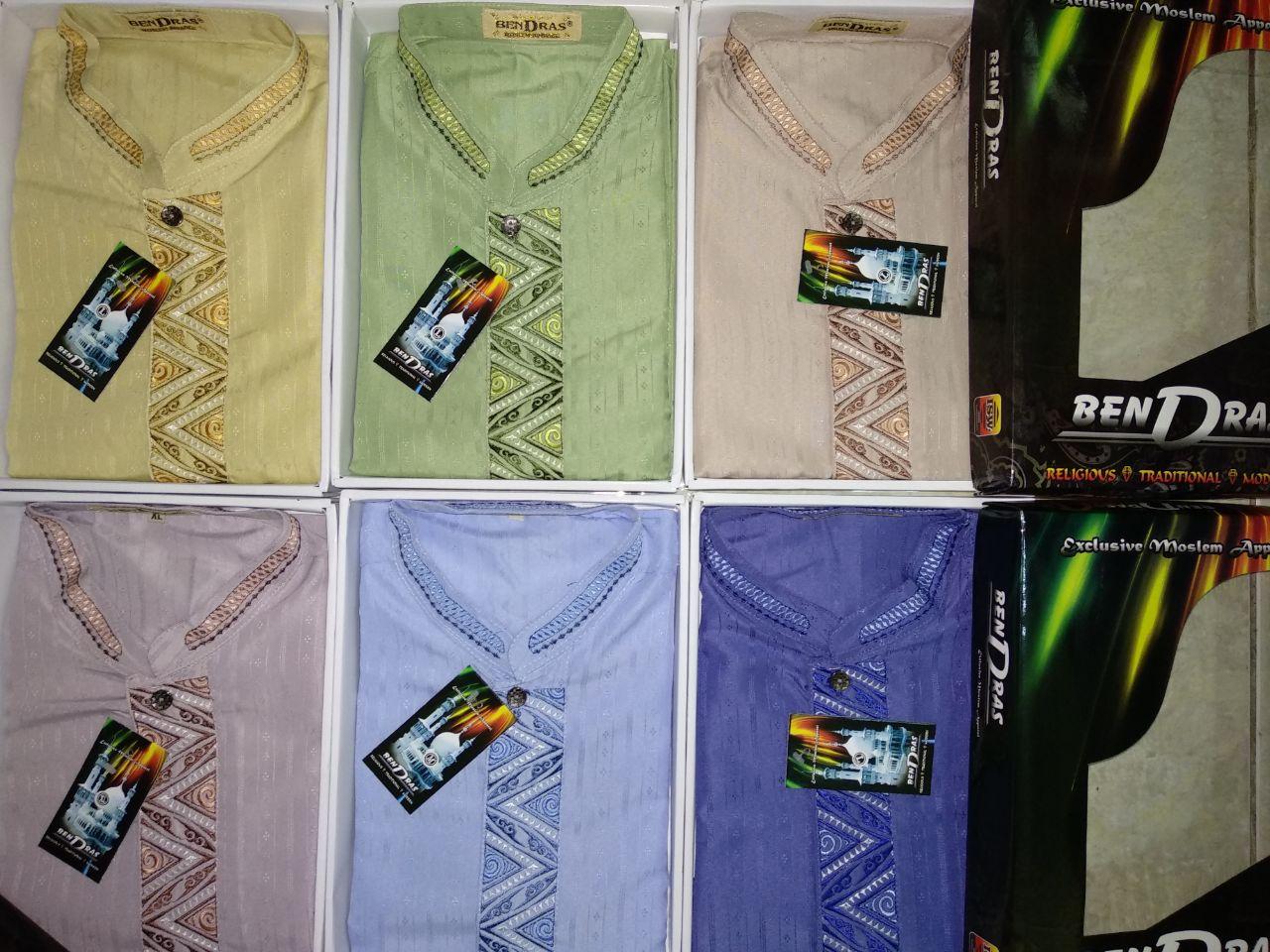 Kemeja Muslim Pria Lengan Panjang - Baju Koko Bordir Banyak Warna - Baju Muslim Bonus Dos - Souvenir Haji - Souvenir Umroh - Jagoan Fashion
