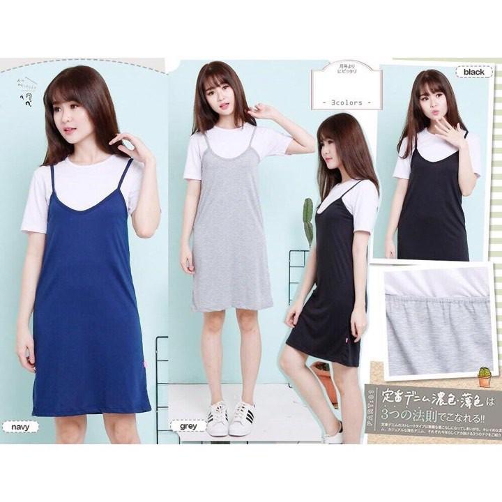 Mini Dress Pinafore Set No.304 kode kenz-FF08