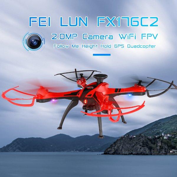 Drone Gps Feilun Fx176c2 Rc Quadcopter 720 Cam Follow Me