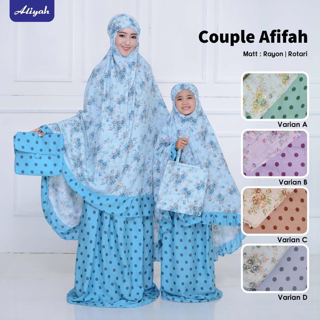 Baju Original Mukena Couple Afifah Rayon Rotari Mukena Dewasa Dan Anak Mukena Terbaru