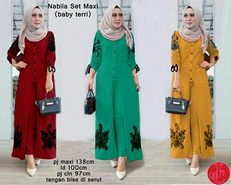 J&C FJ Nabila Set Maxi / Setelan muslimah / Fashion wanita / Fashion Muslimah / Hijab Style