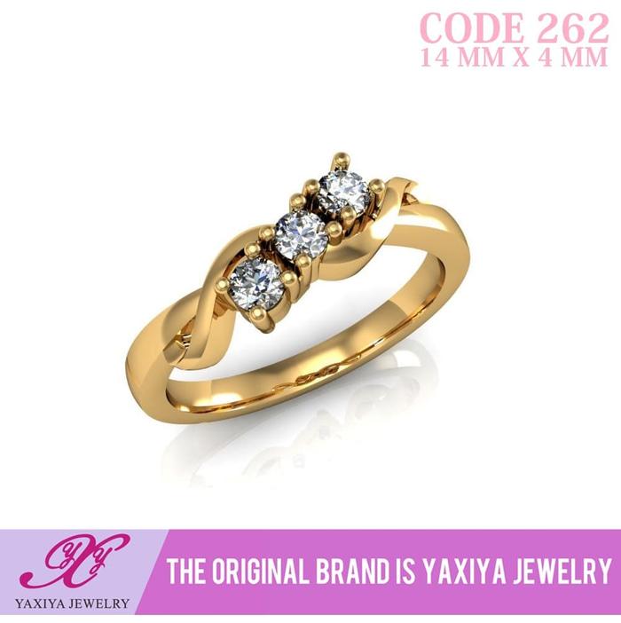 Cincin Lapis Emas Permata Perhiasan Imitasi Jewelry 262