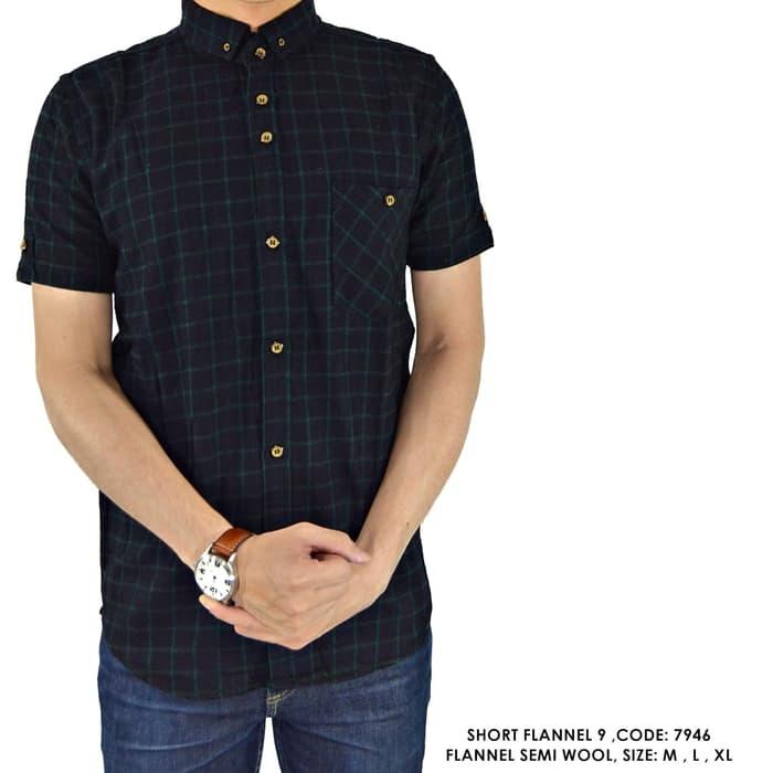 KEMEJA FLANEL FLANNEL KOTAK HIJAU COWOK PRIA - sesuai di foto, M