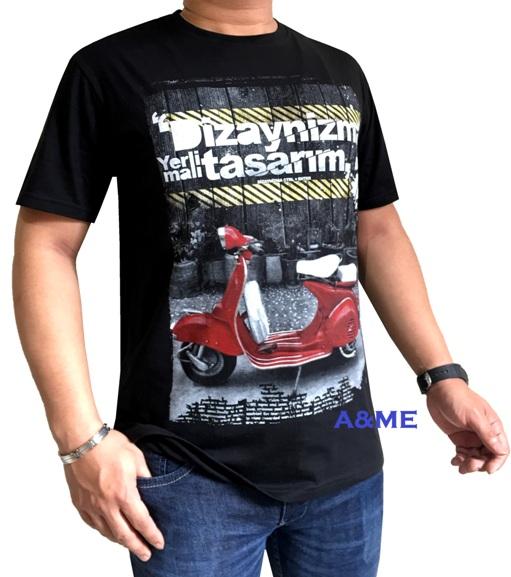 A&ME - Kaos Distro T-Shirt Distro Pria Fashion 100{55e037da9a70d2f692182bf73e9ad7c46940d20c7297ef2687c837f7bdb7b002} Cotton Combed 30s Atasan Baju Pria Wanita Kaos Cowok Cewek T-Shirt 3D Terbaru Seni Kata Gambar Sablonan Kendaraan Roda Dua Vespa Dizaynizma Bagus Modis Casual Keren Kaos Distro - Hitam