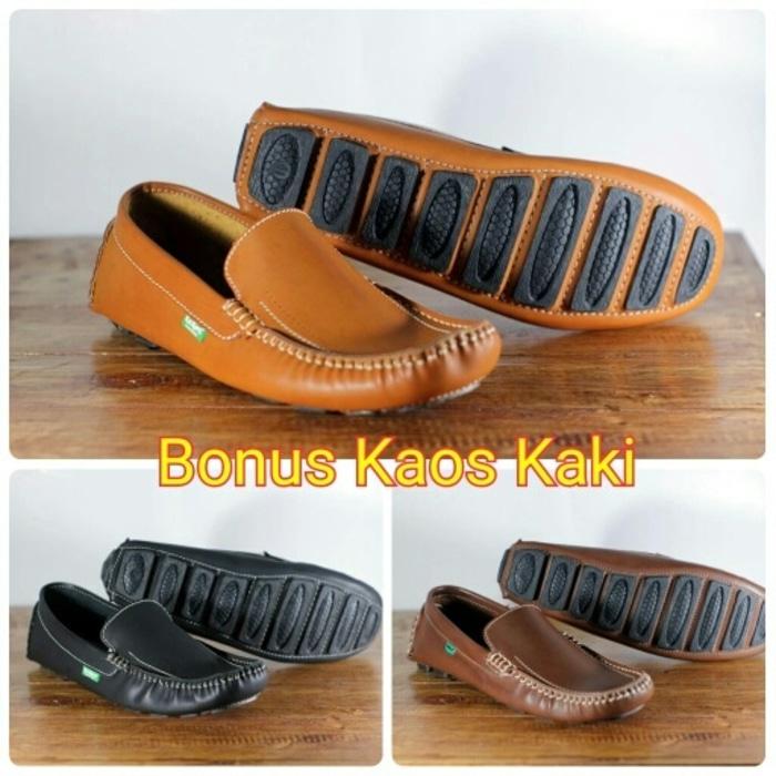 Promo SEPATU CASUAL TERBARU SLIP ON SANTAI KICKERS MOCCASIN KULIT ASLI Diskon