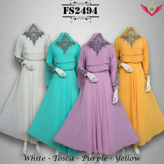Baju Pesta Ceruty Nafisah FS2494 + Pashmina