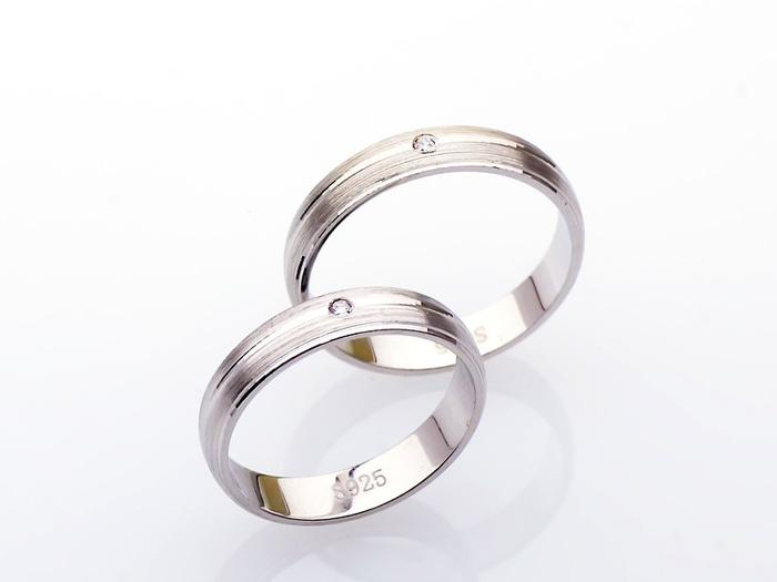 Ring Couple Korea- Silver Emas Putih ASLI- RC 033 (Garansi 6 Bulan)