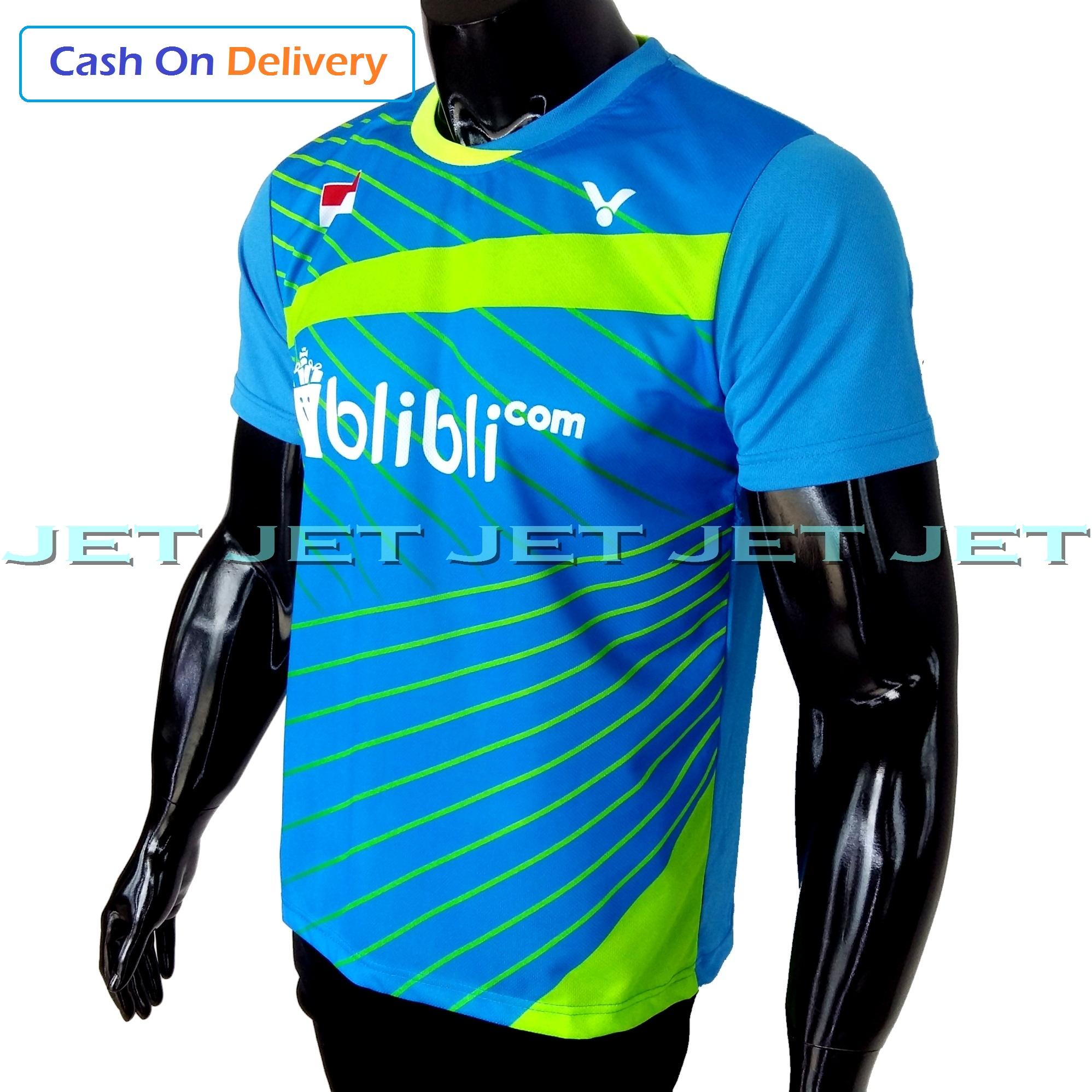 JET SPORTS – Kaos Olahraga M L XL Dri Fit Sport Pakaian Olah Raga Badminton Replica Baju Futsal Voli Sepak Bola Tennis Running Sepeda Bulutangkis Training T-Shirt Murah Bagus Keren All Fashion Jersey Atasan Pria Wanita Cowo Cewe Raket Bulu Indonesia