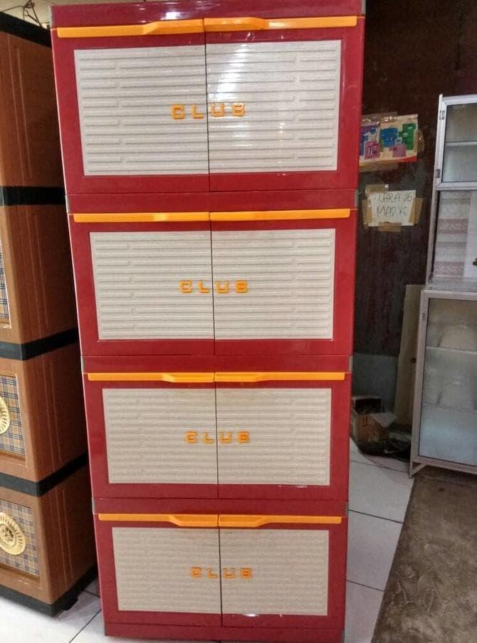 LEMARI PLASTIK / LEMARI PAKAIAN / LEMARI BAJU / LEMARI BAJU PAKAIAN MURAH / LEMARI PLASTIK PAKAIAN BAJU / LEMARI PLASTIK CLUB JUMBO BIG SIZE BESAR GEDE LUAS SUSUN EMPAT 4 SUSUN MULTIFUNGSI SERBAGUNA