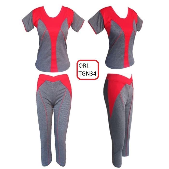 Baju Senam Tangan Pendek & Celana 3/4 Cantik dan Seksi Berbagai Warna - TGN34