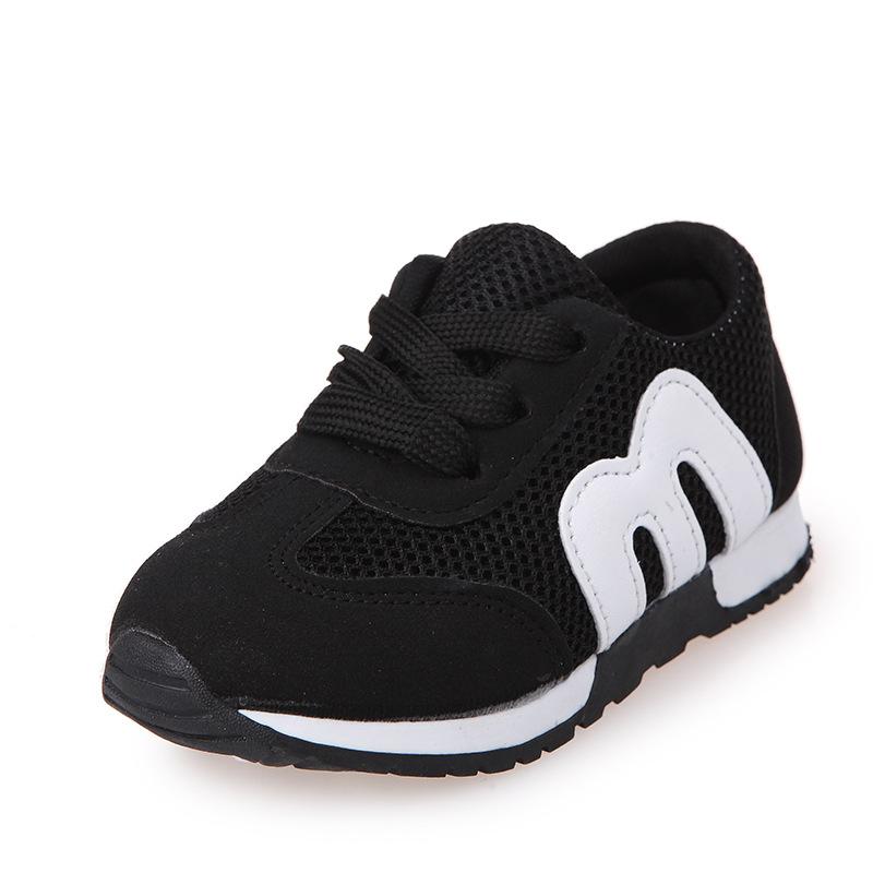 Kemenangan Boys Motion Casual Sepatu Bersih Kain M Alphabet Anak's Sepatu -Intl